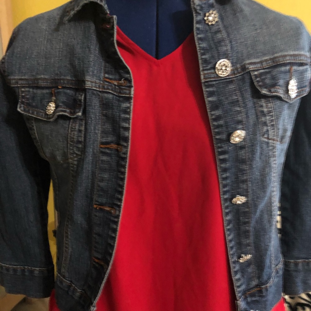 Cute jean jacket with rhinestones